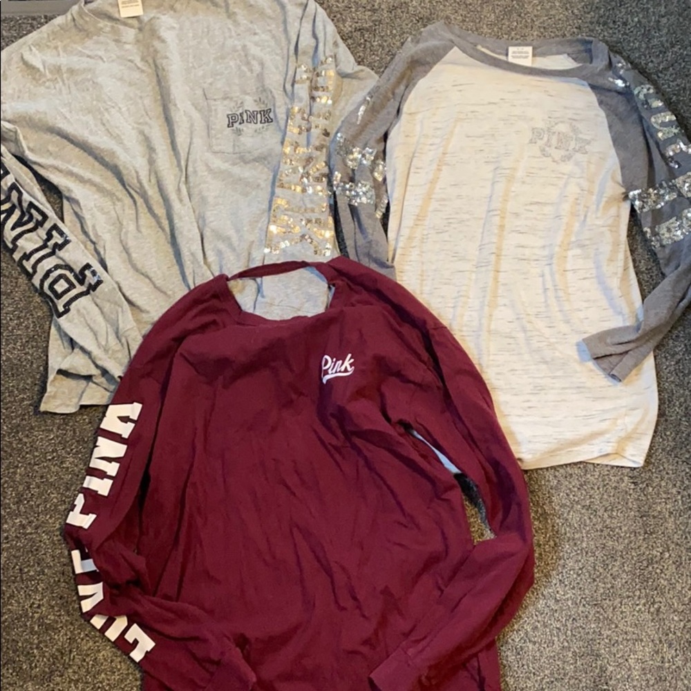PINK long sleeve shirts